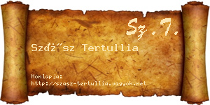 Szász Tertullia névjegykártya